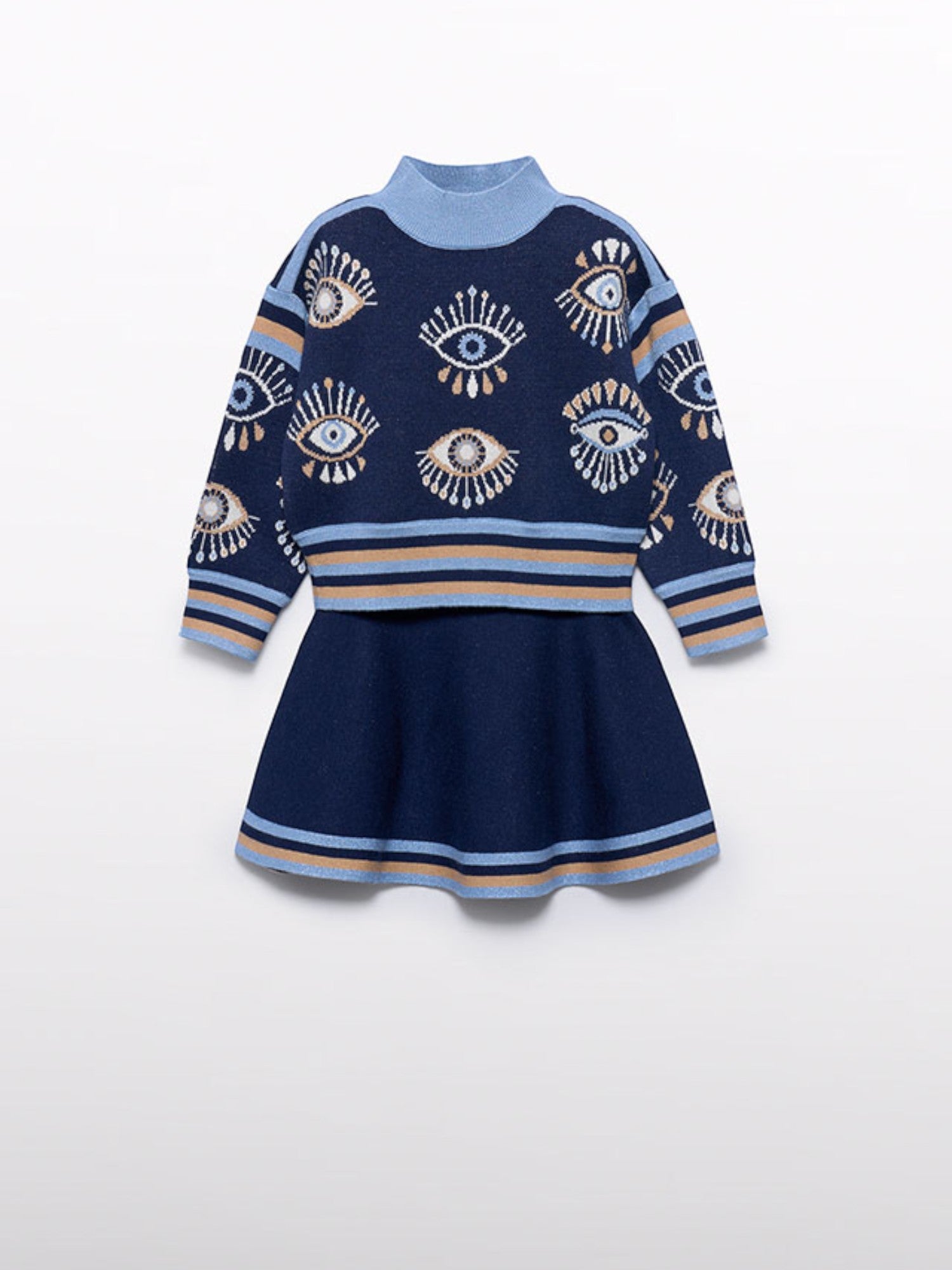 Compl. tricot gonna jacquard Bimba Blu 5540/4 -  NANU' BABY