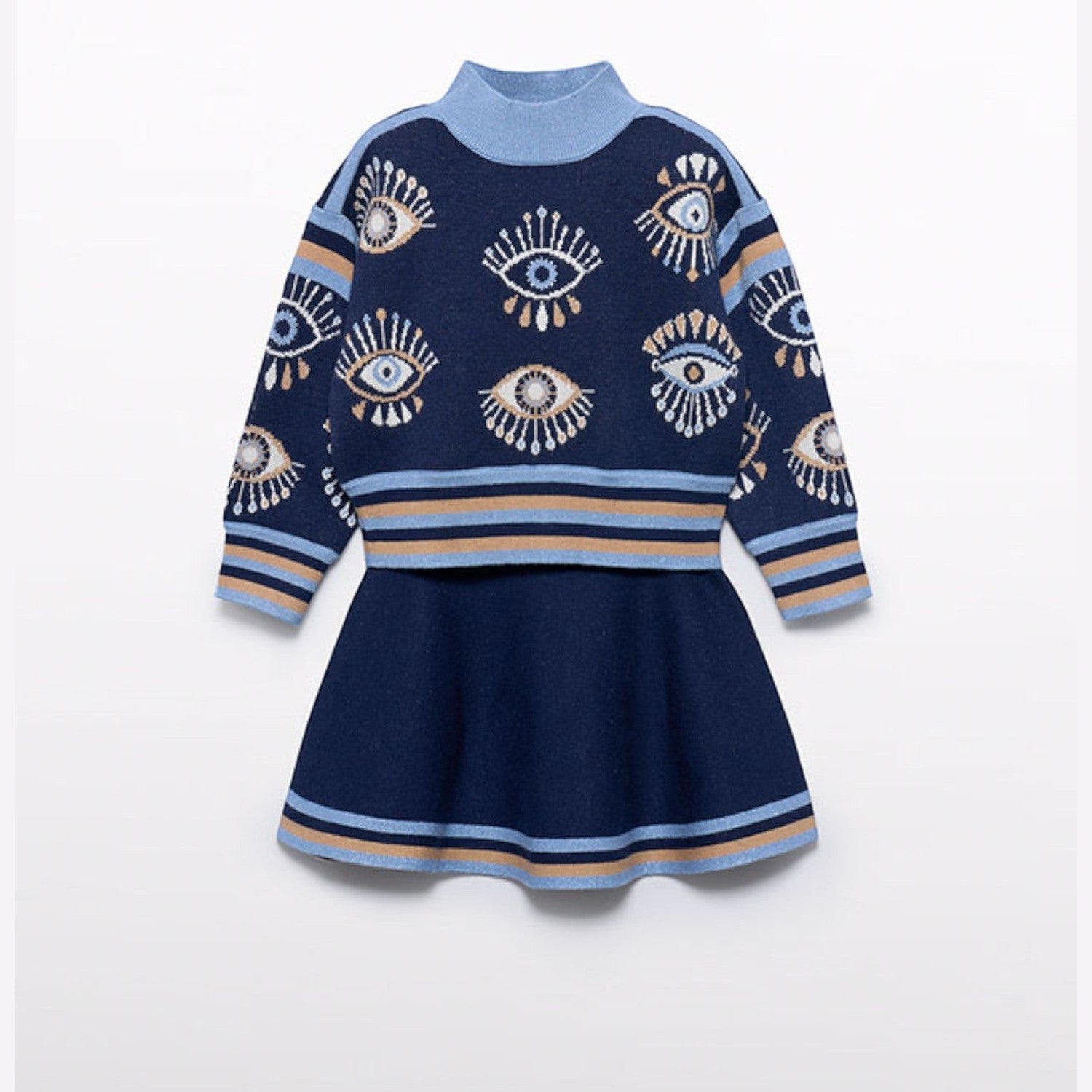 Compl. tricot gonna jacquard Bimba Blu 5540/4 -  NANU' BABY