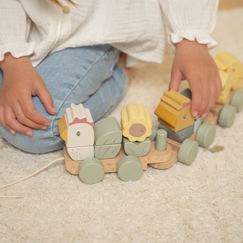 Trenino impilabile Pollo Piccola Fattoria corredino e abbigliamento neonato | NANU' BABY