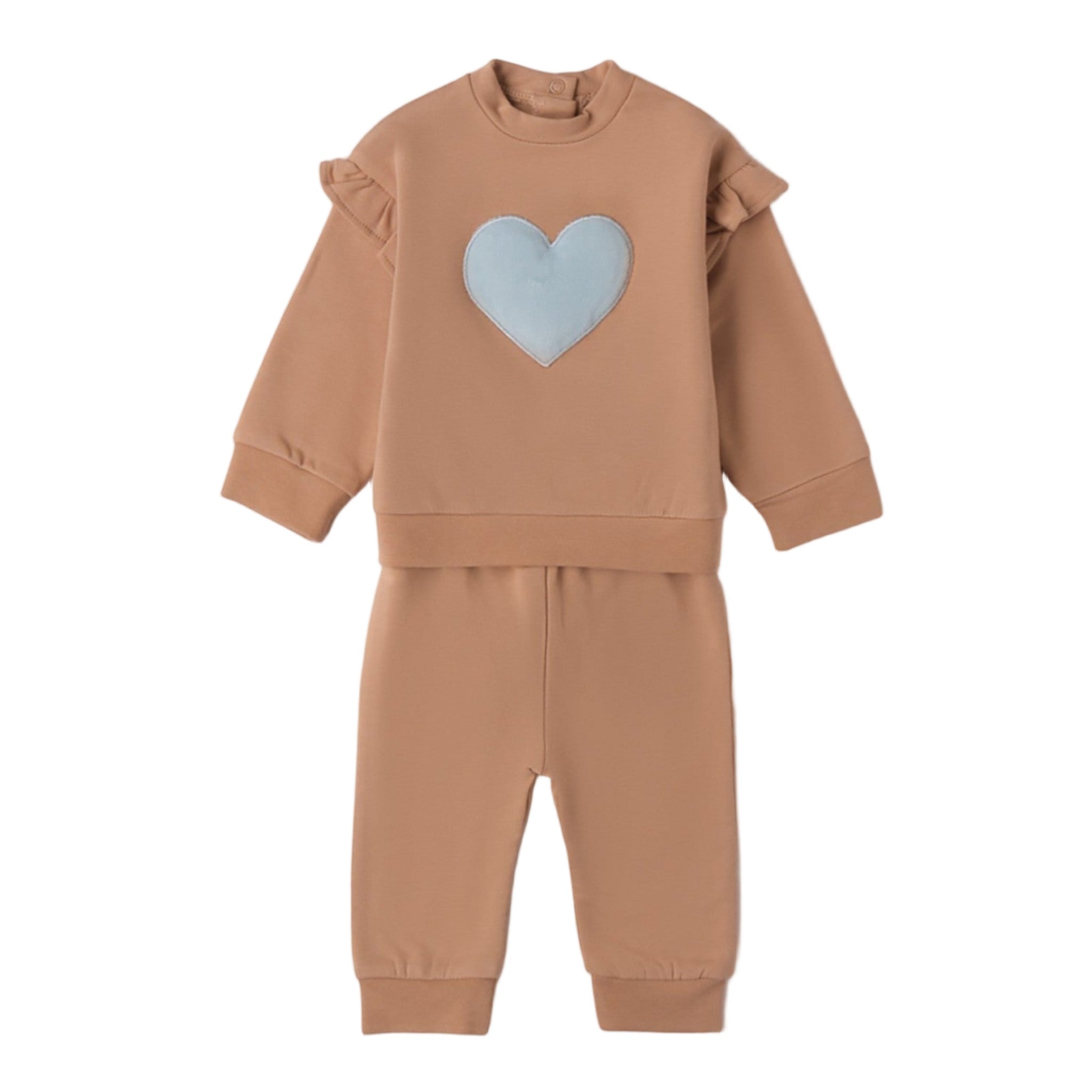 Tuta Jogging Due Pezzi Bimba Beige 3F776/945 corredino e abbigliamento neonato | NANU' BABY