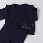 Zweiteiliger Trainingsanzug aus Stretch-Baumwoll-Sweatshirt für Babymädchen 3F773/3854