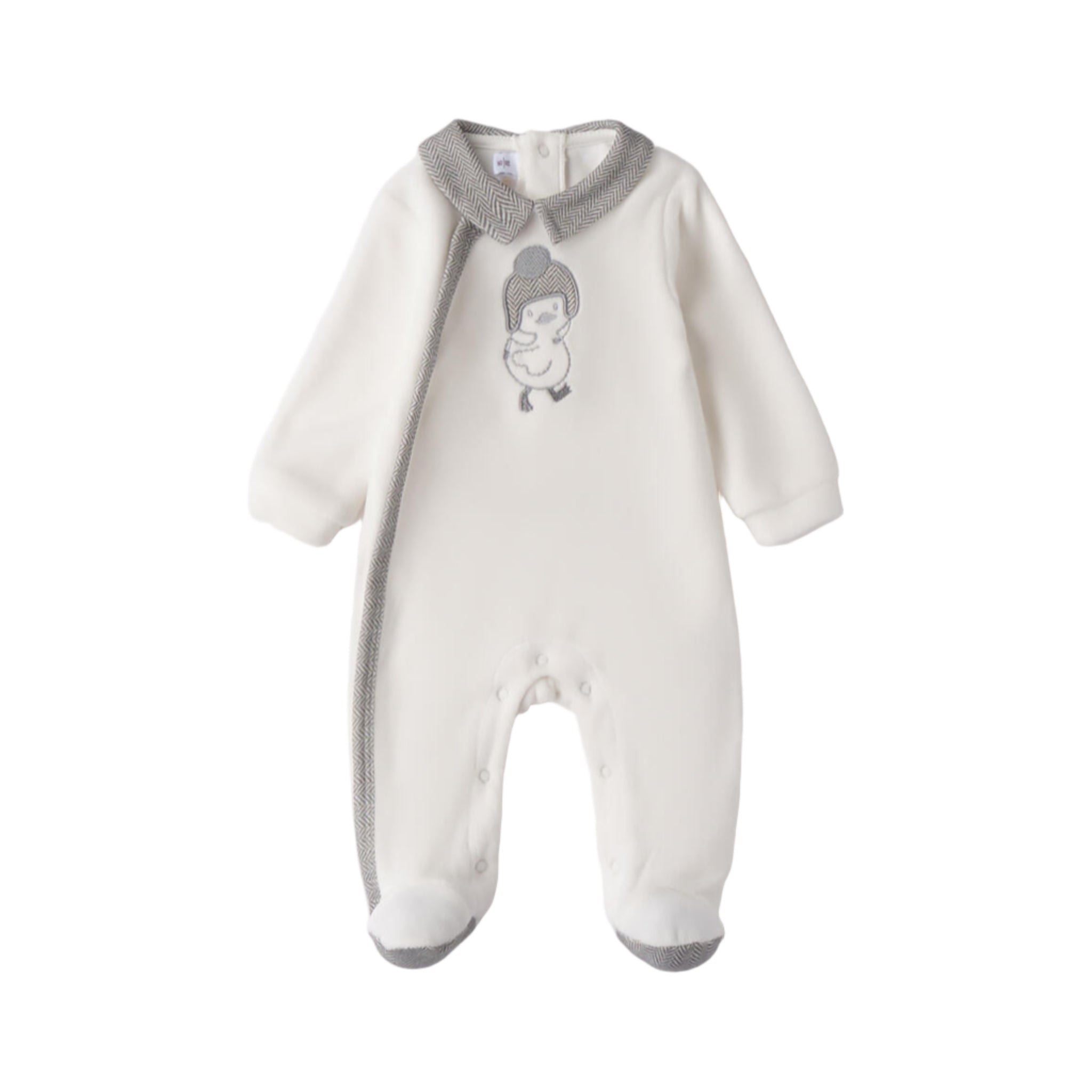 White Baby Interlock Chenille Footed Pajamas 3F646/112