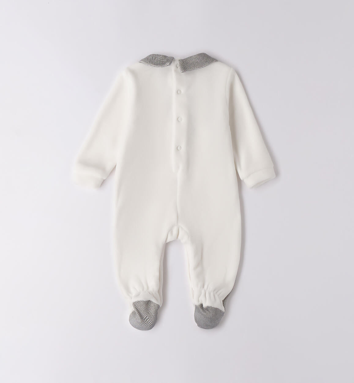 White Baby Interlock Chenille Footed Pajamas 3F646/112