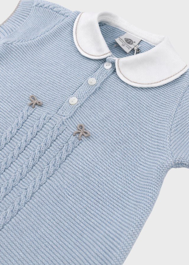 Tutina Corta Fiocchetti Cielo EK6315/C corredino e abbigliamento neonato | NANU' BABY