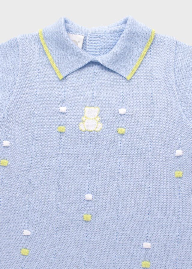 Tutina Corta Pois Nocciolina Cielo EK5615 corredino e abbigliamento neonato | NANU' BABY