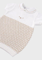 Tutina Corta Teddy Avorio EK5722/A corredino e abbigliamento neonato | NANU' BABY