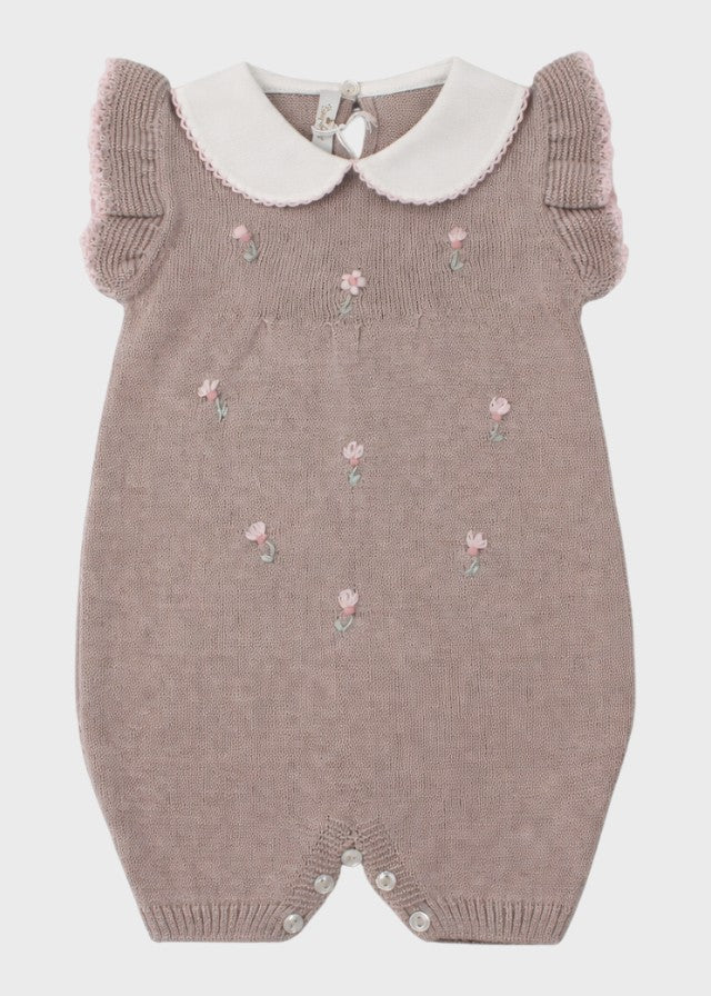 Tutina Cotone Margherite Sabbia 363 corredino e abbigliamento neonato | NANU' BABY