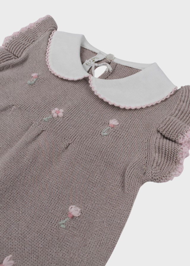 Tutina Cotone Margherite Sabbia 363 corredino e abbigliamento neonato | NANU' BABY