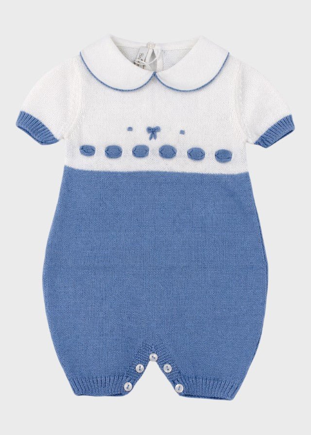Tutina Cotone Nodini Azzurro 365 corredino e abbigliamento neonato | NANU' BABY