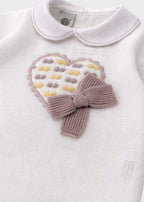 Tutina Cuore Fiocchetto Marsala EK1010/R corredino e abbigliamento neonato | NANU' BABY