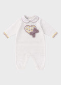 Tutina Cuore Fiocchetto Marsala EK1010/R corredino e abbigliamento neonato | NANU' BABY