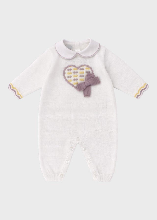 Tutina Cuore Fiocchetto Marsala EK1010/R corredino e abbigliamento neonato | NANU' BABY