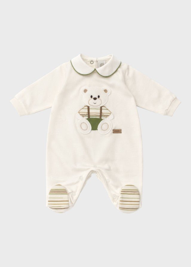 Tutina Jersey Teddy Verde EK6414/V corredino e abbigliamento neonato | NANU' BABY