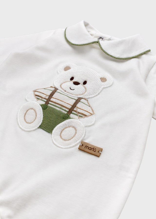 Tutina Jersey Teddy Verde EK6414/V corredino e abbigliamento neonato | NANU' BABY
