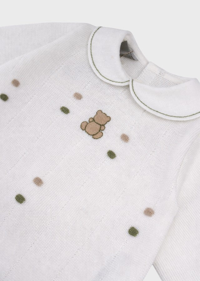 Tutina Lunga Pois Nocciolina Verde EK5610V corredino e abbigliamento neonato | NANU' BABY