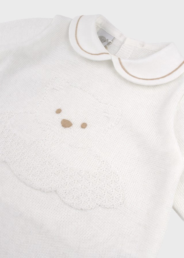 Tutina Lunga Teddy Avorio EK5710/A corredino e abbigliamento neonato | NANU' BABY