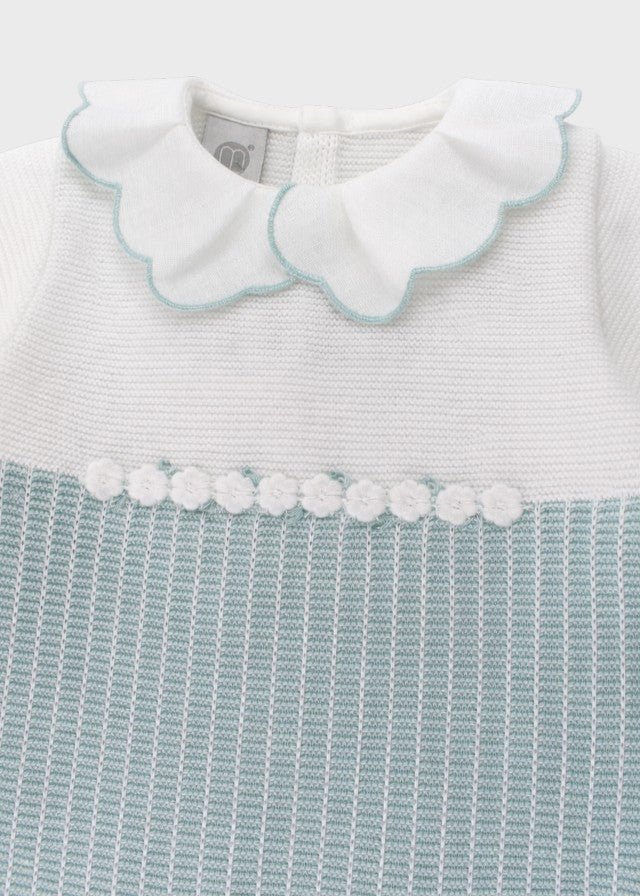 Tutina Margherite Lino Verde EK2410/V corredino e abbigliamento neonato | NANU' BABY