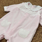 Tutina Neonata Ciniglia Rosa - BABIDU' 12906/R corredino e abbigliamento neonato | NANU' BABY