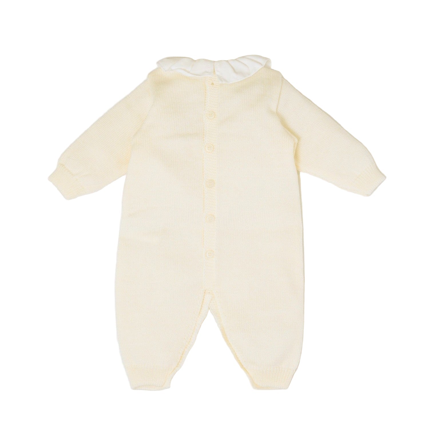 Tutina Neonata Lana Vergine 100% Vaniglia Tortora IN2410/V corredino e abbigliamento neonato | NANU' BABY