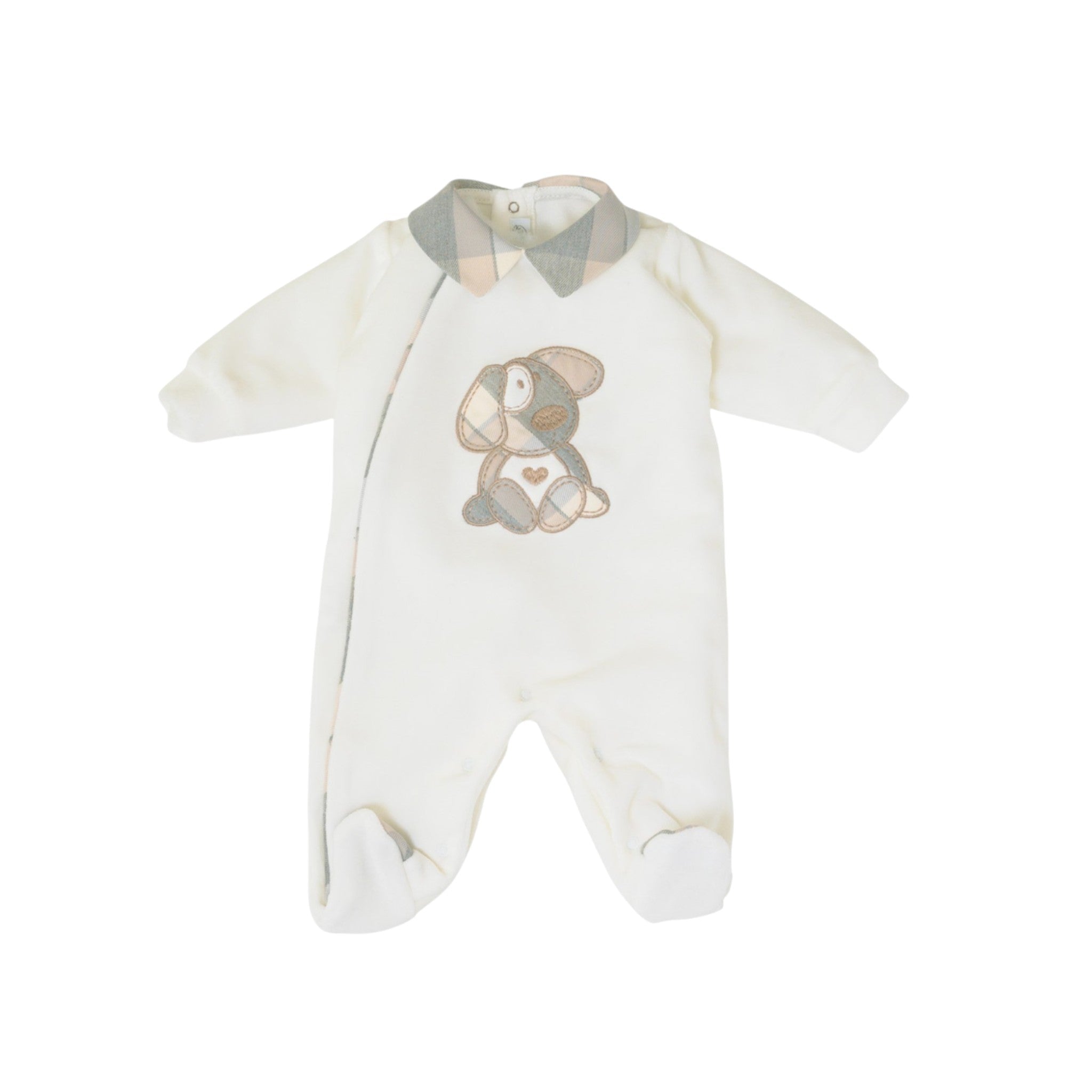 Tutina Neonato Ciniglia Bianco SARTORIA DEI PICCOLI (cod. LTB1112) corredino e abbigliamento neonato | NANU' BABY