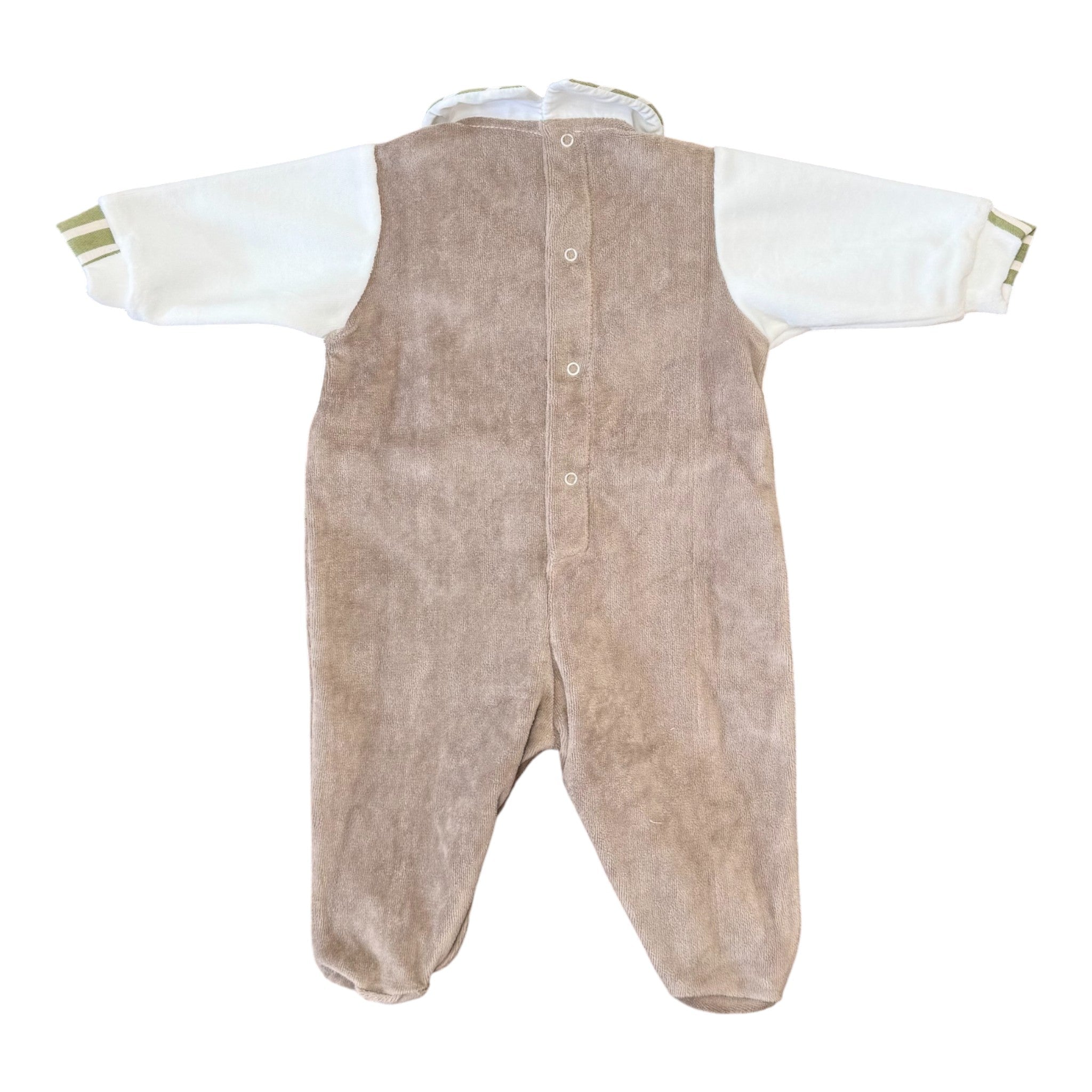 Tutina Neonato Ciniglia Verde SARTORIA DEI PICCOLI (cod. LT1113) corredino e abbigliamento neonato | NANU' BABY
