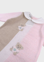 Tutina Teddy Ricamato Rosa EK6010/R corredino e abbigliamento neonato | NANU' BABY