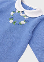 Blauer Baumwoll-Strampler mit Herzchenmuster T29L/1201