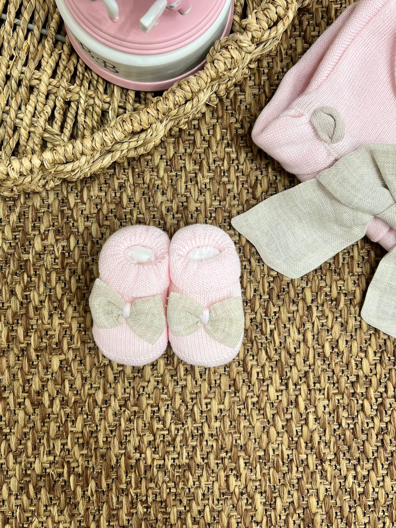 Babbucce Fiocco Neonata AVORIO 768