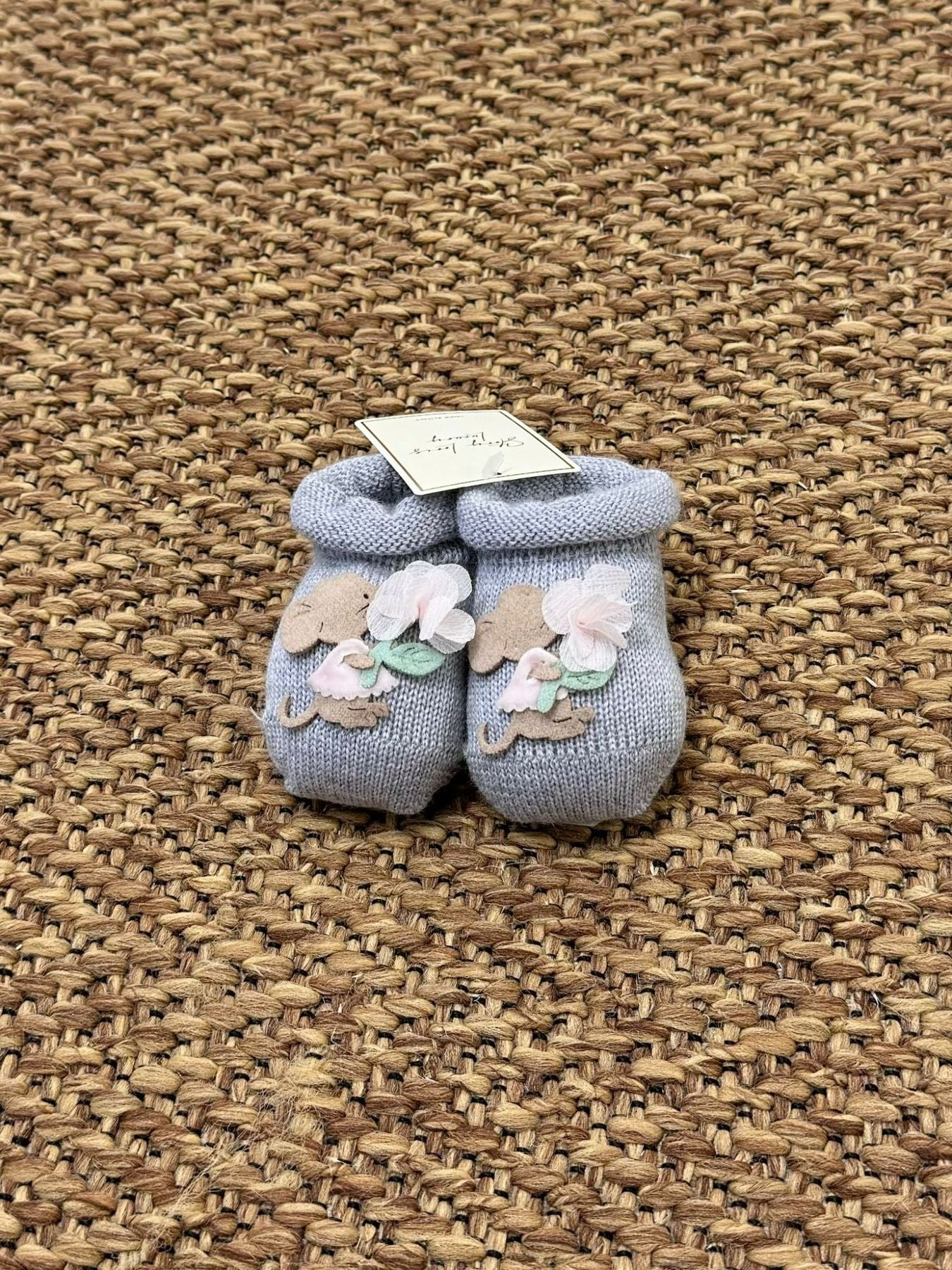 Mickey Mouse slippers with flower Newborn GREY
