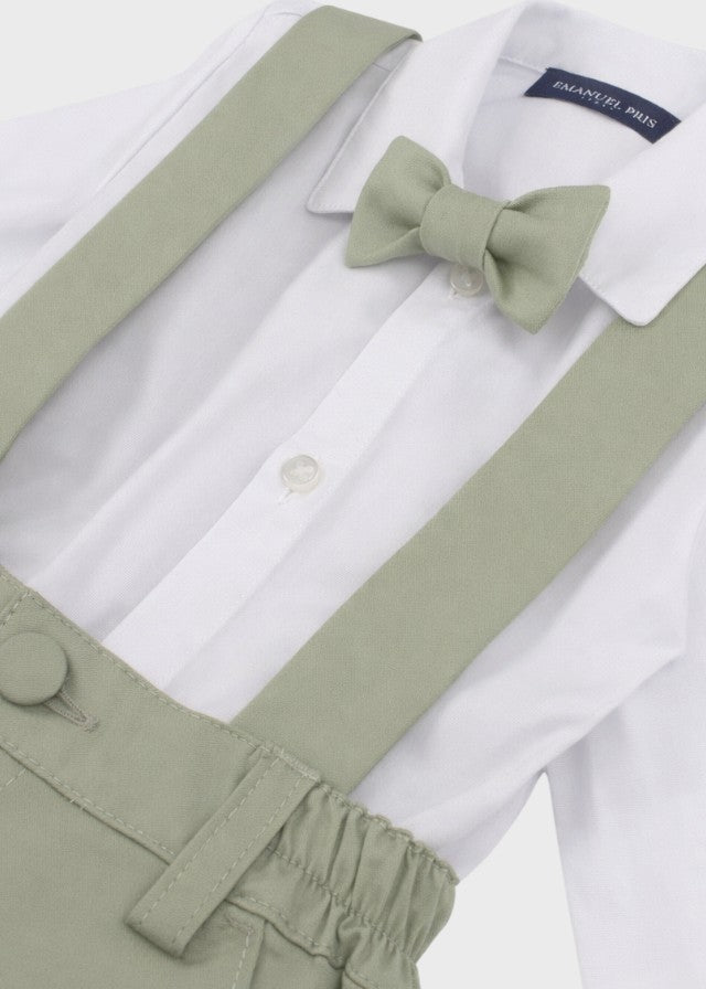 Completo Cerimonia Gilet Bermuda Verde Salvia