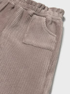 Long, plain-knit trousers for girls, grey, 2590/97