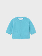 Cardigan Filo Cotone Tricot Turchese 1380/C