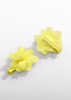 Yellow Tulle Flower Hair Clips 5467/63