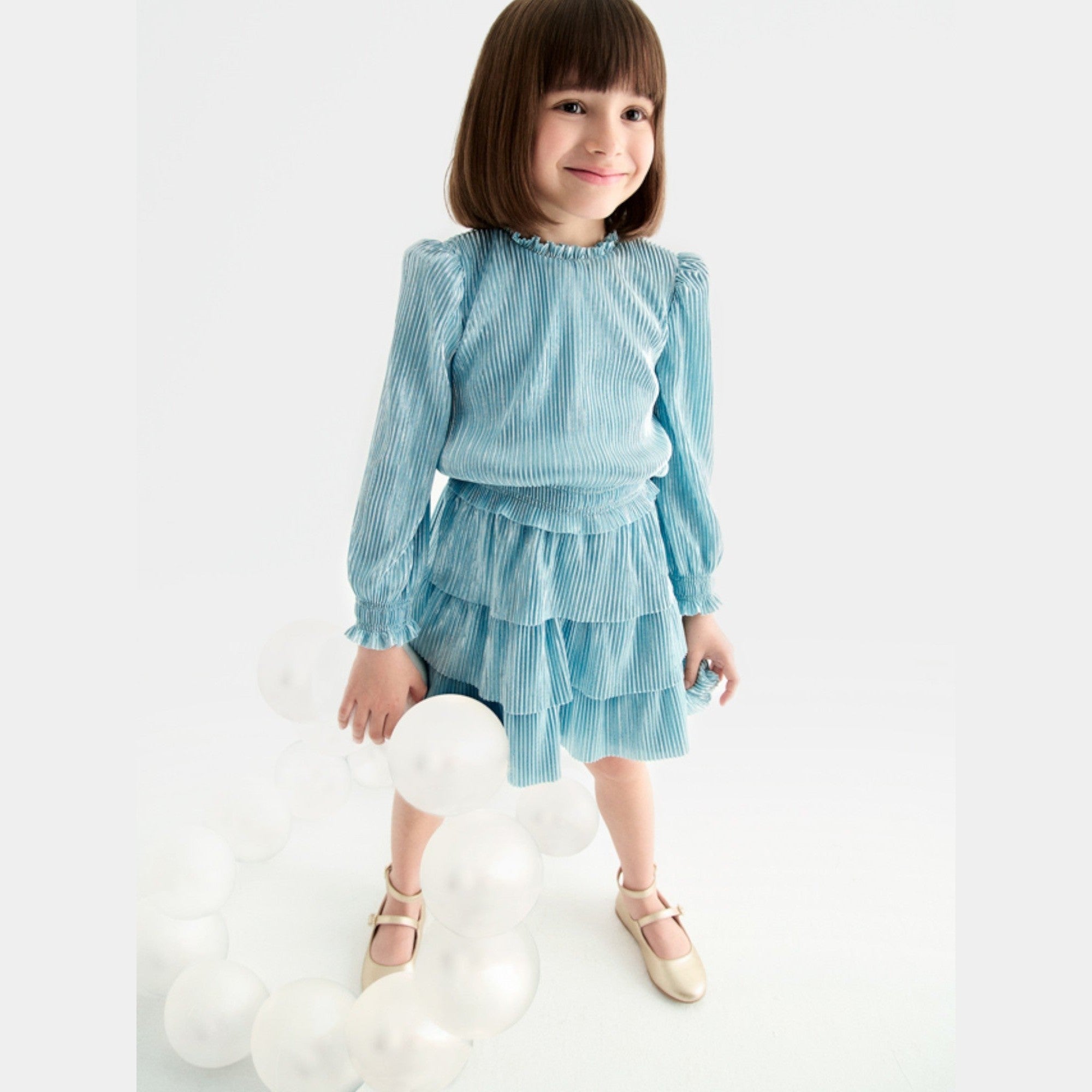 Compl. gonna plissettato Bimba Verde 5541/51 -  NANU' BABY