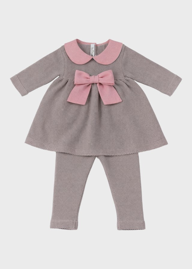 Korallenfarbenes Baumwoll-Leinen-Set 484