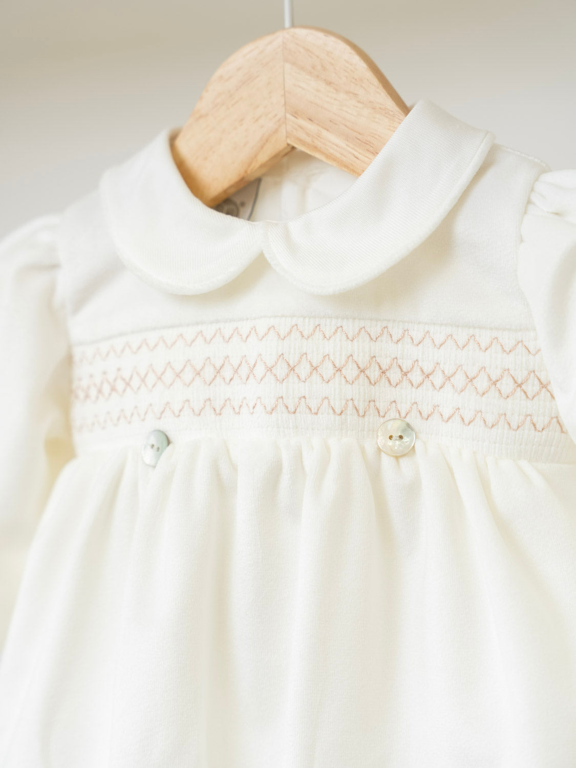 Pagliaccetto in velluto Neonato VANIGLIA IN6623 -  NANU' BABY