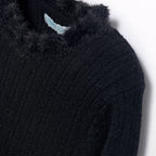 Dolcevita tricot costine comb Bimba Nero 5835/84 -  NANU' BABY