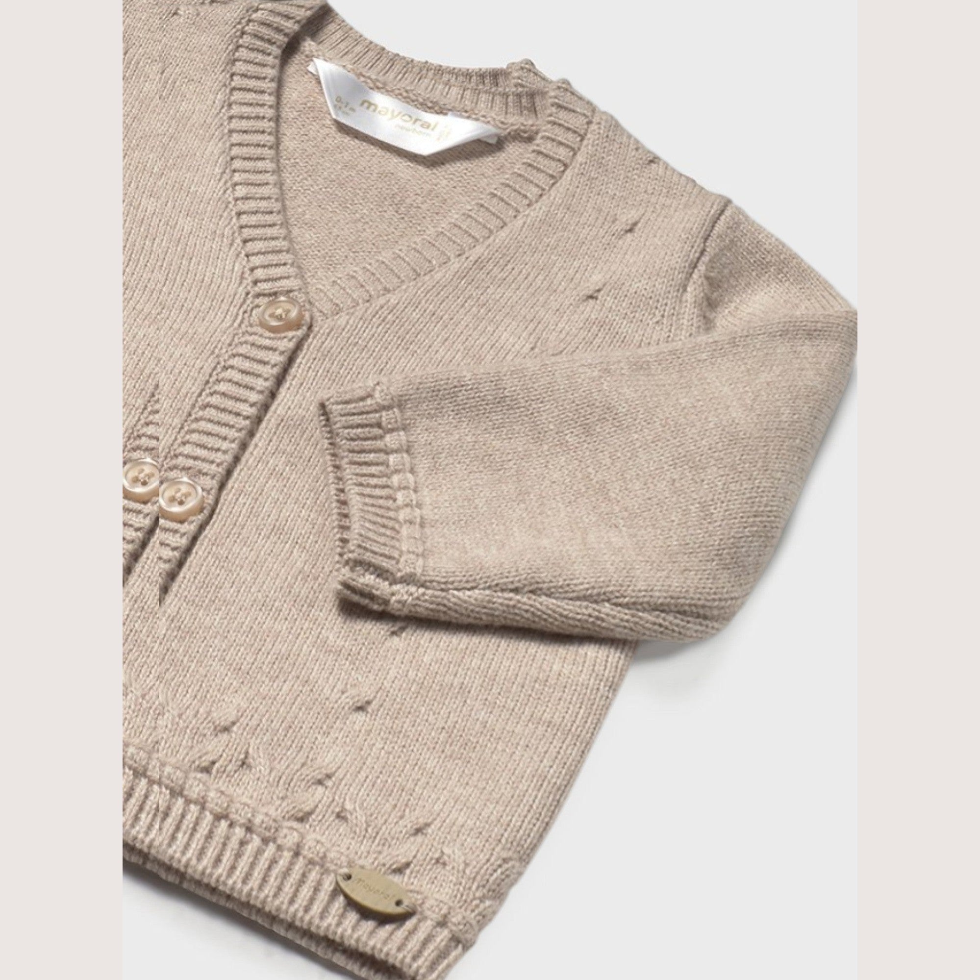 Cardigan Bimbo Beige Collo V Mayoral 2338/85 - NANÙ BABY -  NANU' BABY