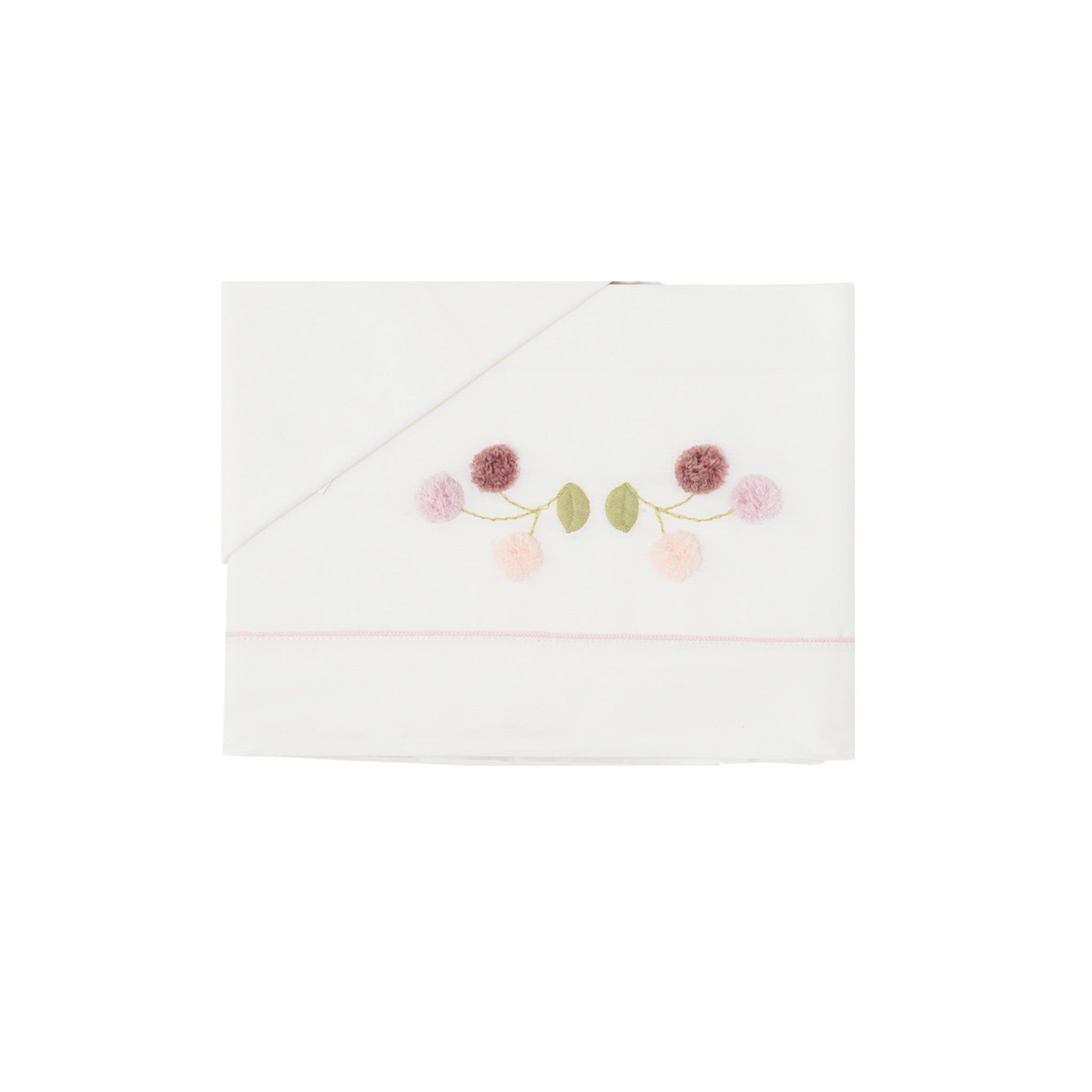 White Cotton Baby Fitted Sheet by SARTORIA DEI PICCOLI (code LL1107)