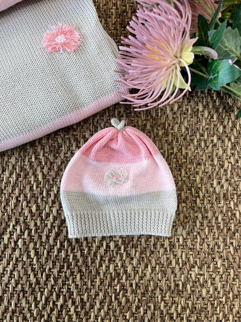 Cuffia Fiore e Frangie Neonata TORTORA AMY/814