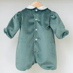 Pagliacetto in velluto Neonato VERDE IN6623/V -  NANU' BABY