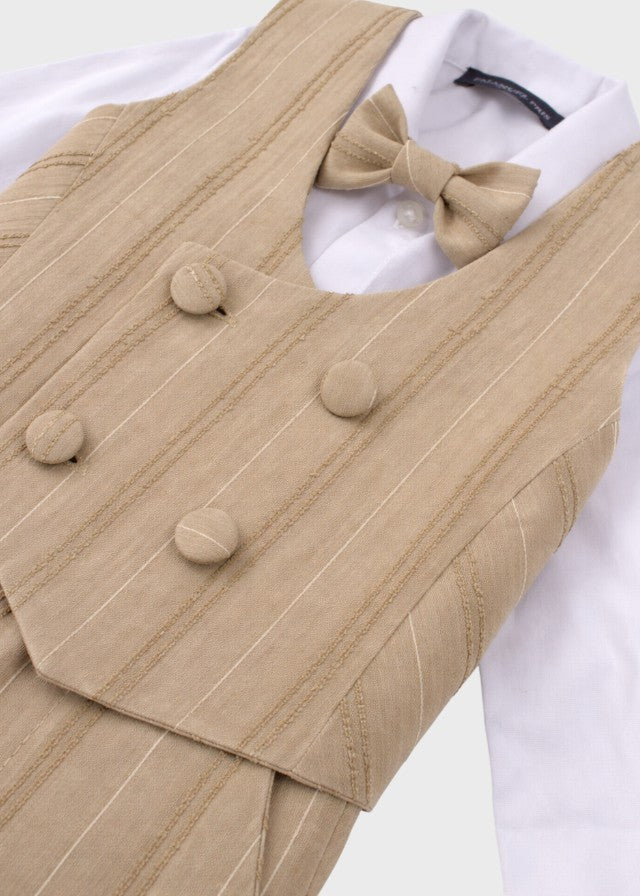 Completo Cerimonia Gilet Bermuda Marrone