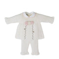 Completo in lana vaniglia con ricami floreali Neonata VANIGLIA IN2519 -  NANU' BABY