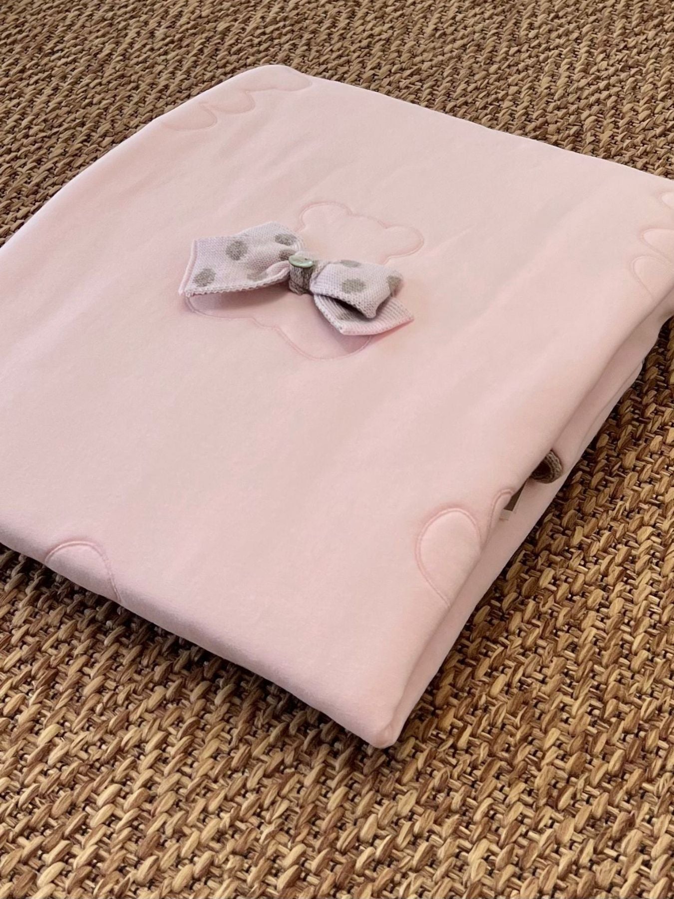 Coperta Fiocco pois Neonata ROSA IB2281 -  NANU' BABY