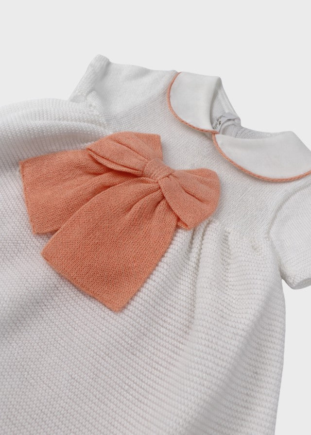 Pfirsichfarbenes Baumwoll-Schleifen-Set 479/A