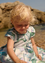 Abito Mikado Stampato Turchese 5013/8