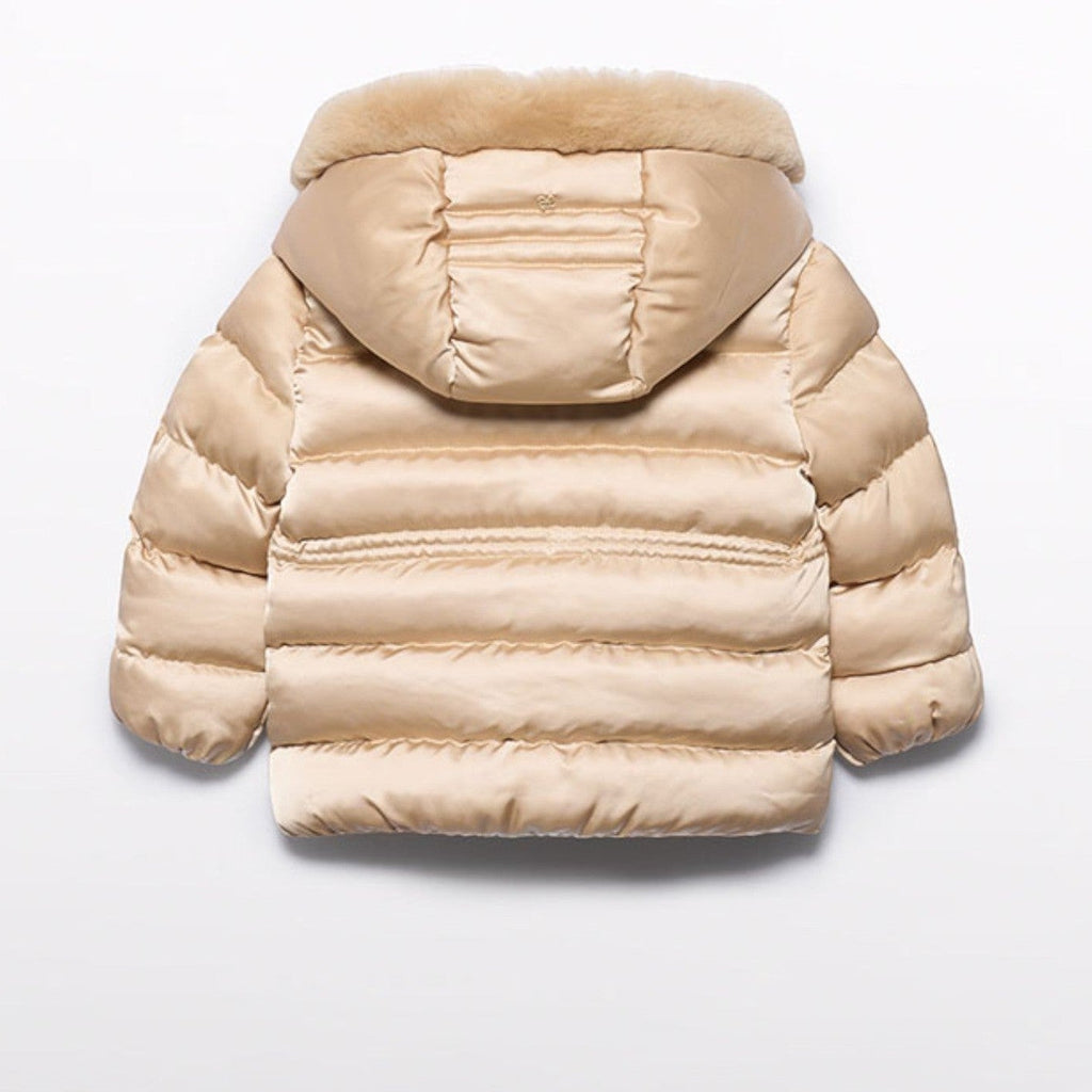 Giubbotto satinato pelo Bimba Beige 5849/14 -  NANU' BABY