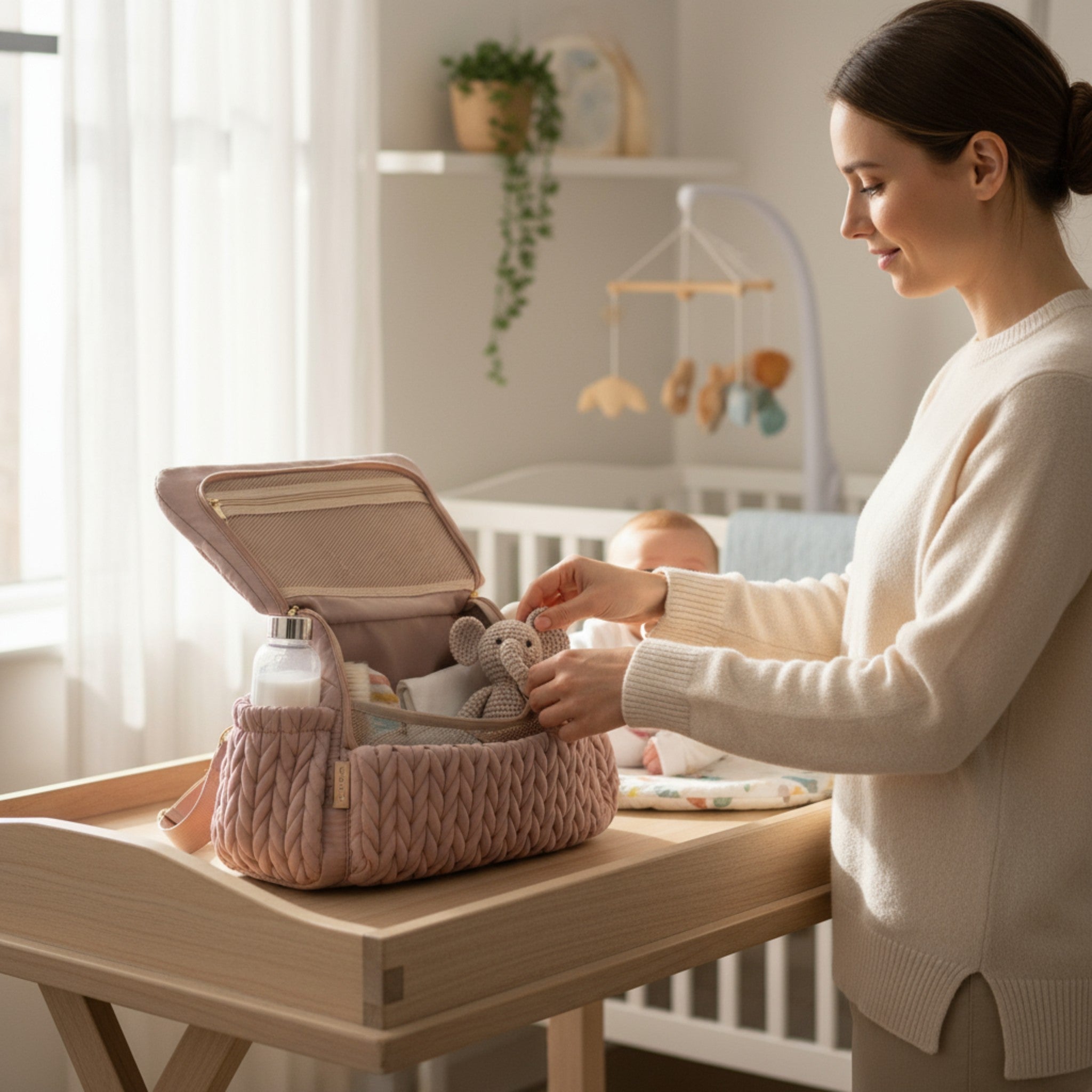 Zaino Maternità Rosa LOVE BAG - Tessuto Premium corredino e abbigliamento neonato | NANU' BABY