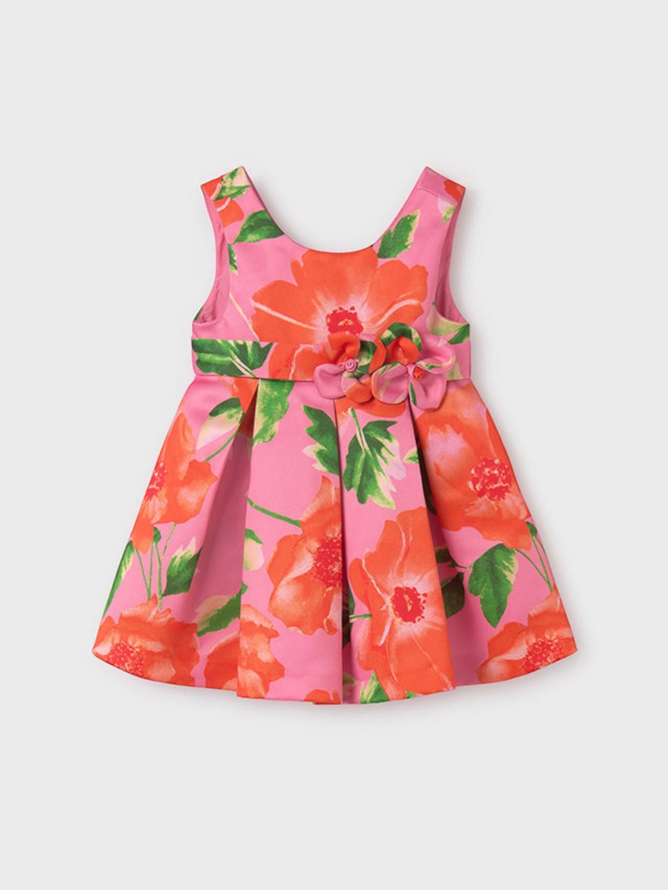 Abito saten stampato Bimba FUCSIA 5021 -  NANU' BABY