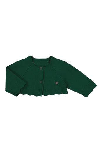 Cardigan corto maglia basico verde - 307-P